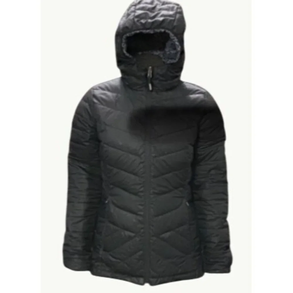 CCC Lole Reversible Hooded Puffer Jacket Black Gray Full Front Zipper - Picture 2 of 8